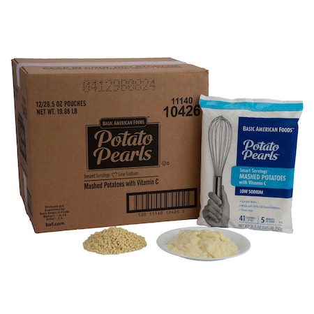 Baf Potato Pearls Smart Servings Mashed W/Vitc Low Sodium Quick Prep 26.5 oz., PK12 10426